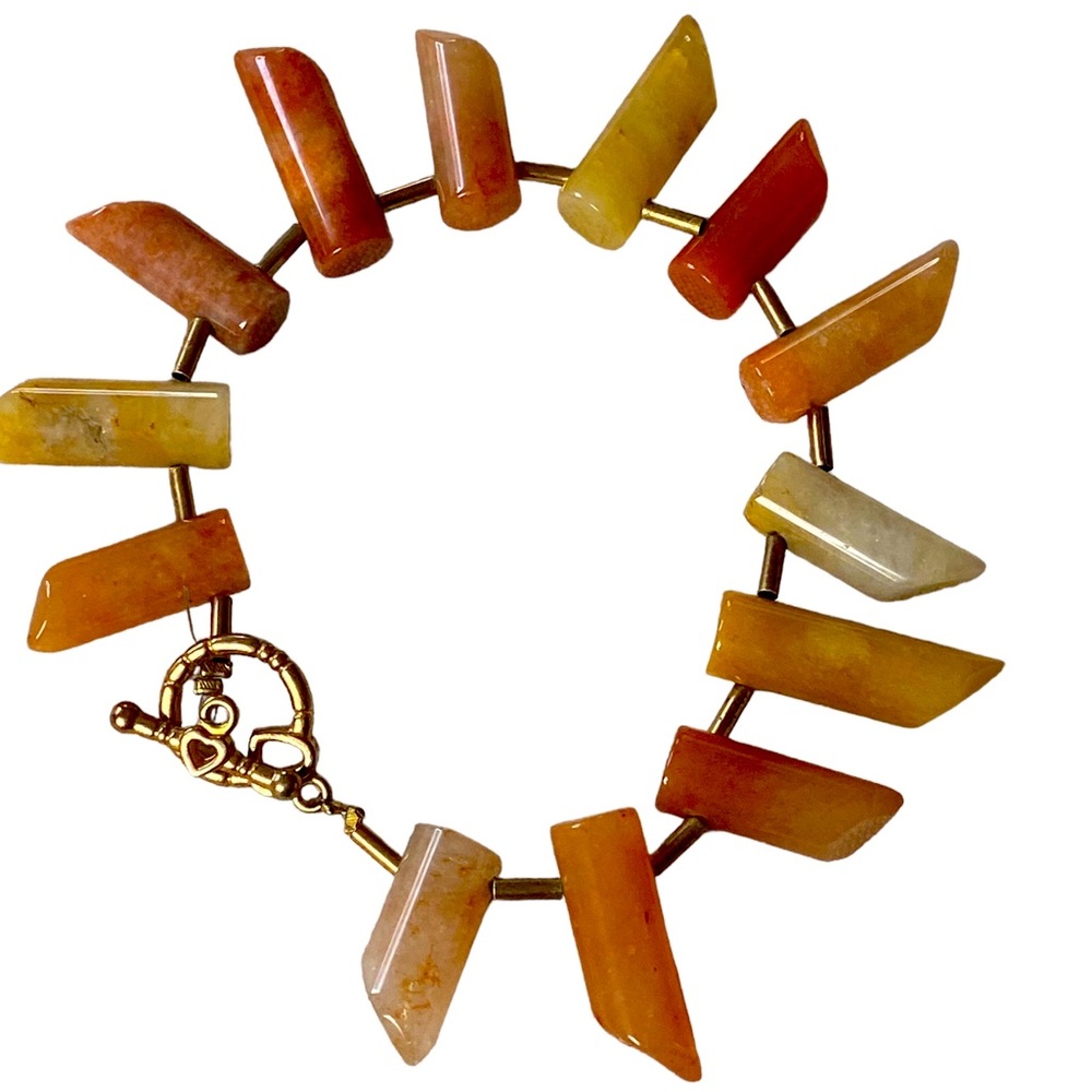 Vintage Natural Topaz Jade Stranded Necklace & Matching Bracelet